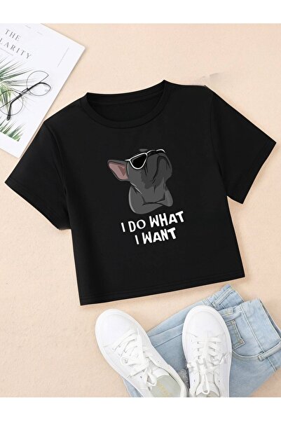 over head oh Top crop oversize pentru femei, negru, ceea ce fac