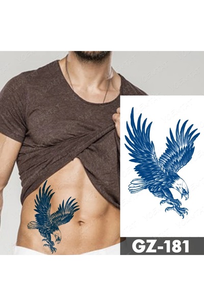 Tattoo 1 AY Kalıcı Gerçekci Kartal Geçici Dövme Tattoo GZ-181