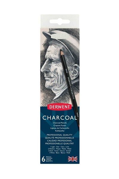 Derwent Charcoal Pencil 6-Piece Tin Box