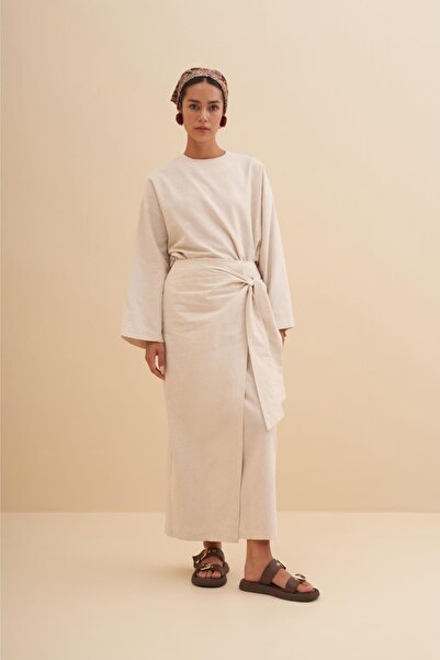 FUSHYA Tied Skirt Suit Set