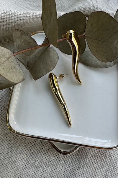 fuya design Steel Earrings - Thick to Thin Drop