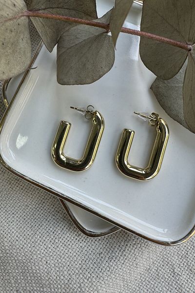 fuya design U-Shaped Thick Pipe Steel Earrings