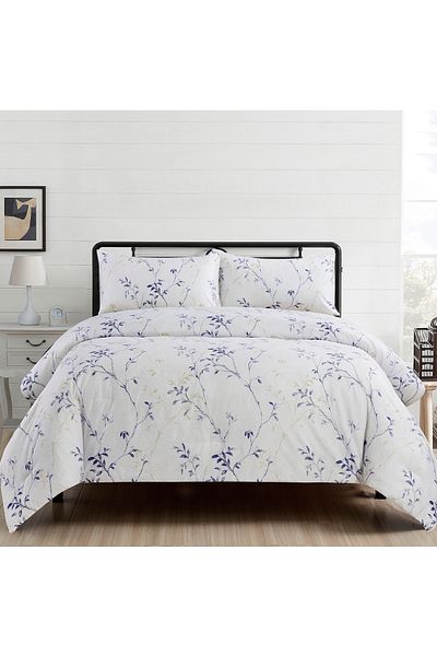 In House Smith | 4 Pieces Summer Comforter Set - King - 260x240 cm - Blue & Gold