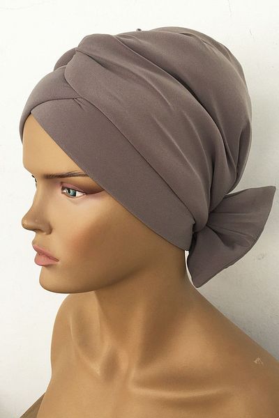 Vera Mihrace Ready Turban Bonnet Mink Cross Banded Lined γεμιστό φιόγκο αναστρέψιμο Hijab Bonnet