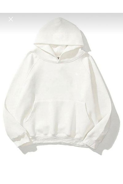 optimist sağdıç the original White Top Quality Kangaroo Pocket 3 Thread Raised Lace-Up Sweatshirt