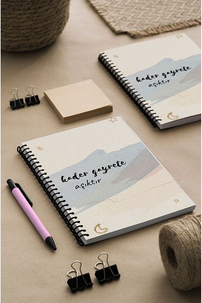 kutuTR 15x21 Vip Modelist Notebook - Wooden MDF Cover, 100 Sheets Striped, 80gr/m2 Ç524