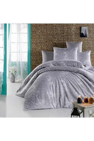 In House Pellistri | 8 Pieces Ranforce Cotton Comforter Set from In House - King - 260x240 cm - Grey & White