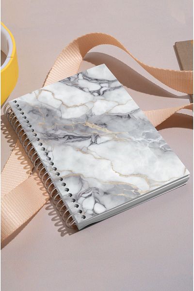 kutuTR 15x21 Marble Patterned Wooden MDF Cover 100 Sheets Checkered Vip Modelist Notebook - 80gr/m2 K514