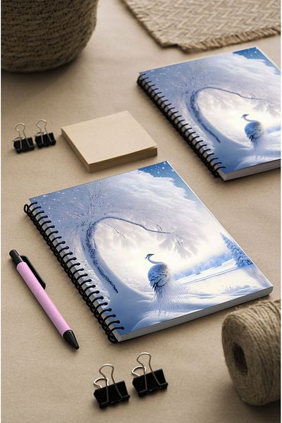 kutuTR 15x21 Winter Patterned Wooden MDF Cover - 100 Sheets Checkered Vip Modelist Notebook 80gr/m2 K513