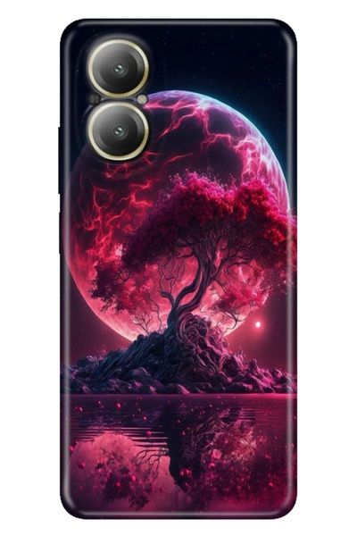 realme 12 Lite Uyumlu Kılıf Resimli Desenli UV Kapak Silikon Red World