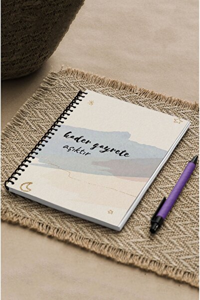 kutuTR 100 Sheets Checkered Vip Notebook with Wooden MDF Cover - K524