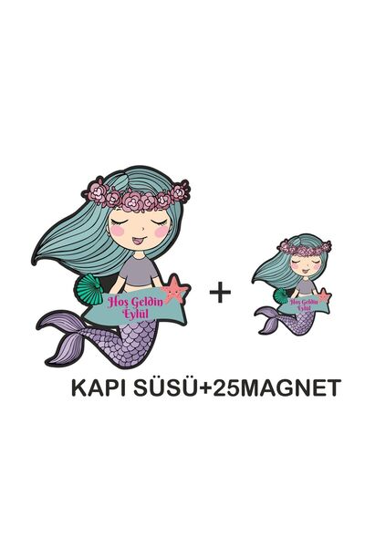 fabriflow exclusive Denizkızı Tasarımlı Kapı Süsü 25adet Magnet