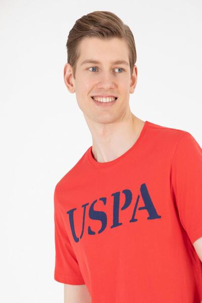 U.S. Polo Assn. US Polo1571124 Red Printed Crew Neck Men's T-shirt