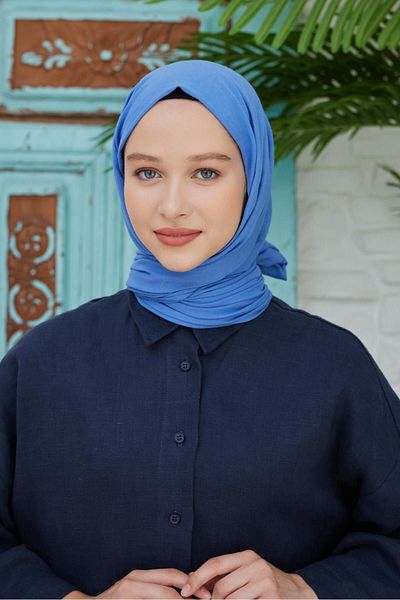 Şalland Organic Cotton Voile Shawl Sky Blue