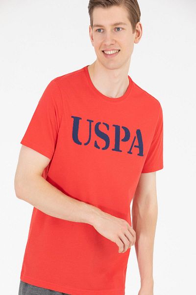 U.S. Polo Assn. US Polo1571124 Red Printed Crew Neck Men's T-shirt