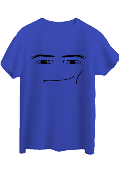 Butik Roblox Face Man Tişört Beyaz Unisex Tshirt