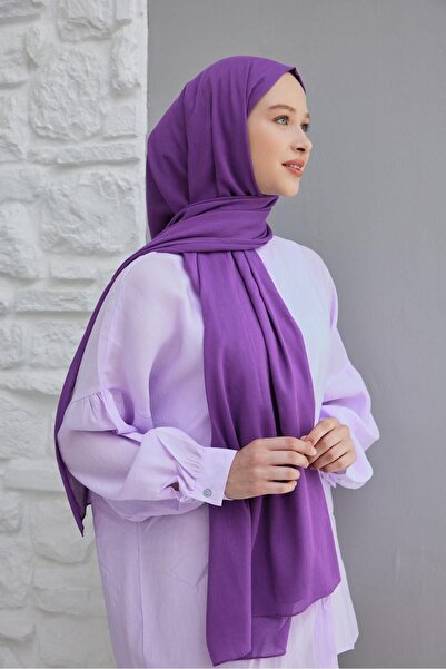 Şalland Organik Pamuk Vual Şal Mor