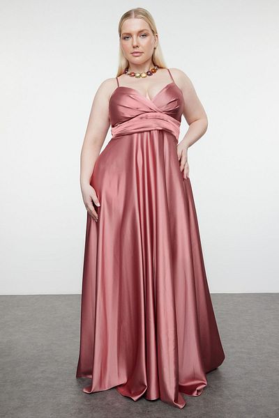 Trendyol Curve Straps Double Breasted Collar Long Evening Dress - Evening/Graduation/Engagement Dress TBBSS24AD00004