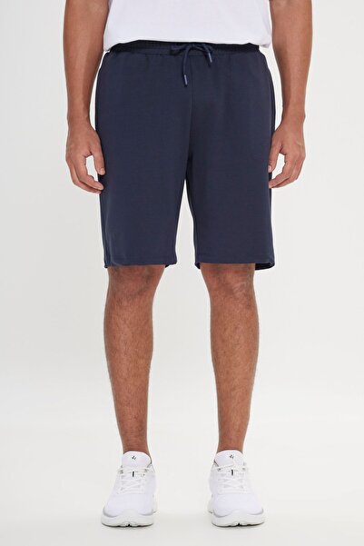 AC&Co / Altınyıldız Classics Men's Navy Blue Standard Fit Daily Comfortable Sports Knitted Shorts