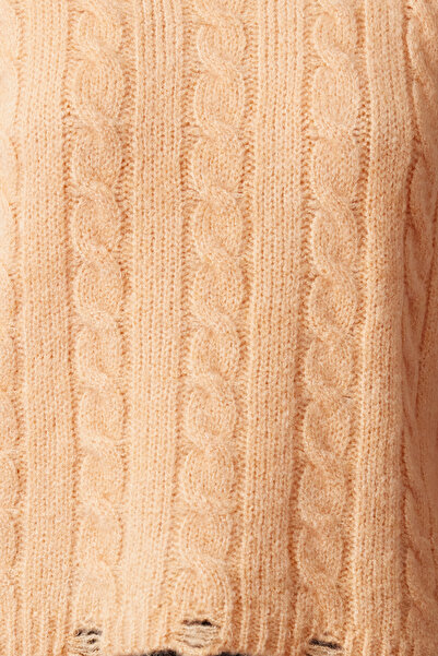 Trendyol Collection Orange Knit Detailed Soft Knitwear Sweater - Twoaw25Sv00009