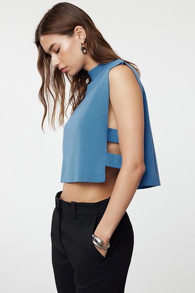 Trendyol Collection Індіго трико Suveter Super Crop бокова стрічка детальна TWOAW20BZ0929