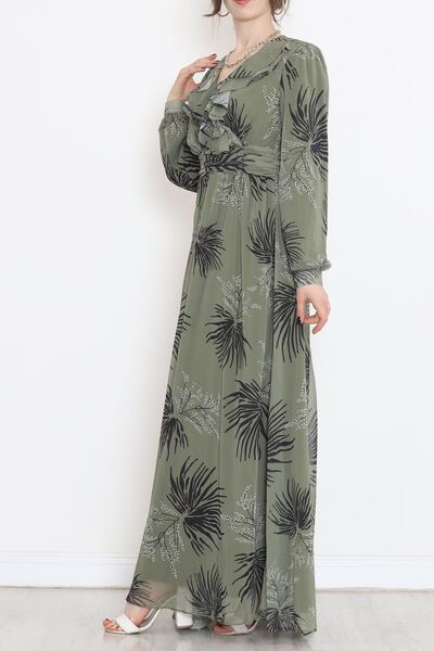 Moka Shopin Khaki Patterned Dress - 5196.1322