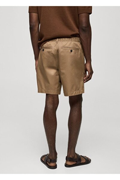 MANGO Man %100 pamuk büzgülü ipli bermuda şort