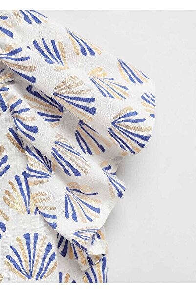 MANGO Kids Volanlı desenli bluz