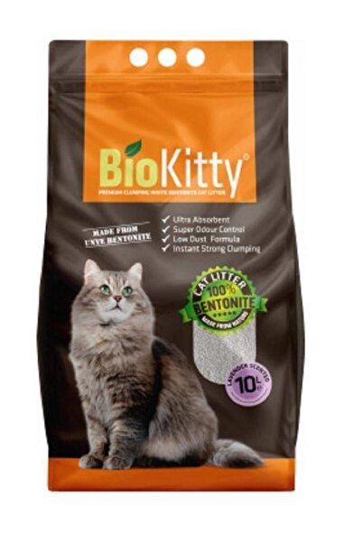 BioKitty Lavantalı Tozsuz Ince Taneli Topaklanan Kedi Kumu 10 L.