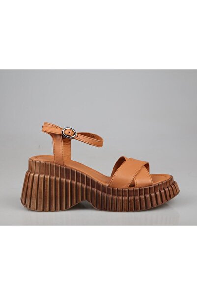 Zeyn 7934 hakiki deri Taba Kadın Sandalet