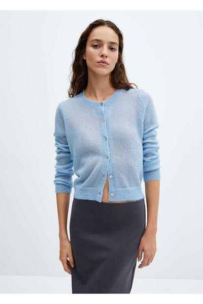 MANGO Woman Cardigan lurex cu nasturi