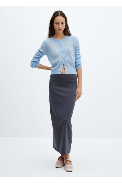MANGO Woman Cardigan lurex cu nasturi