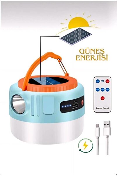 Nirnisa Kamp Lambası Usb Sarjlı Güneş Enerjili Solar Led Işık Askılı Çadır Ka...