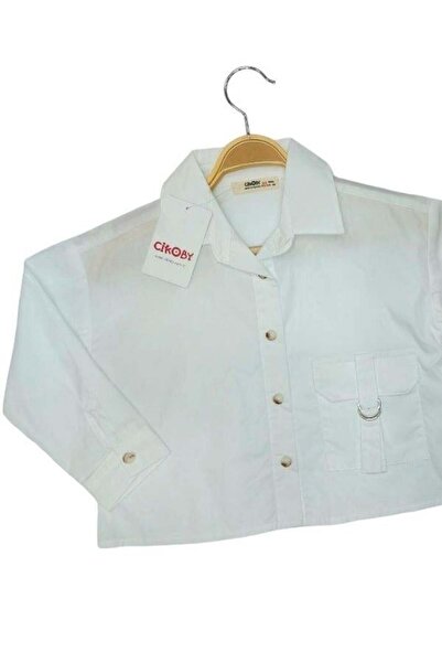 Çikoby Дівчача сорочка з тканини кольору екрю