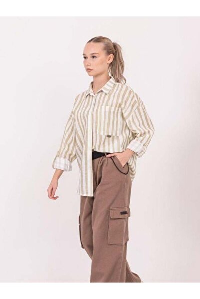 Zekids Cămașă de in dungi pentru fată