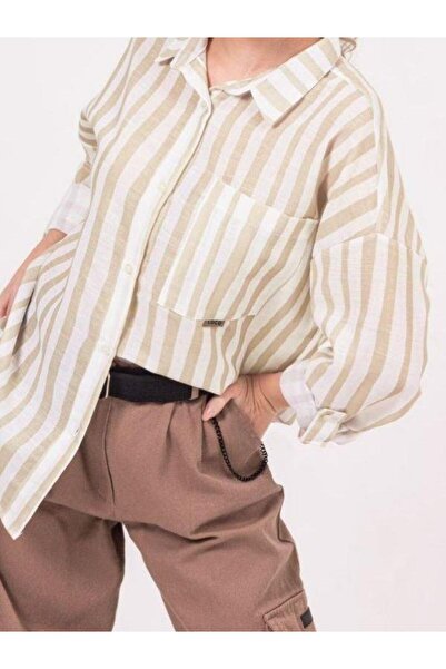 Zekids Cămașă de in dungi pentru fată