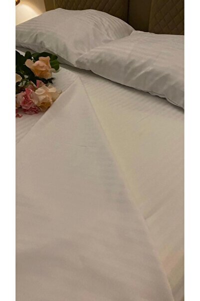 ACEYLAN طقم غطاء لحاف من نوع الفندق، ساتان مخطط مزدوج – 100% قطن 200x220