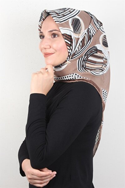 Eşarppark Piramit Krep Eşarp 116-0005-02 Kahve