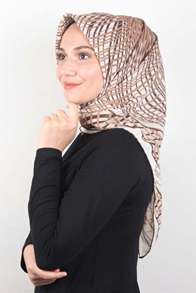 Eşarppark Piramit Krep Eşarp 116-0004-05 Krem