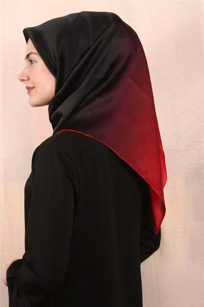 Aker Düz Ipek Eşarp 7656701-341 Siyah-kırmızı