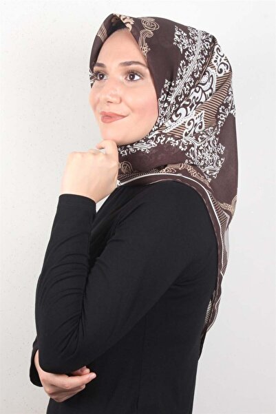 Eşarppark Piramit Krep Eşarp 116-0009-02 Kahve