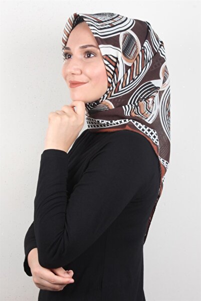 Eşarppark Piramit Krep Eşarp 116-0005-04 Acı Kahve