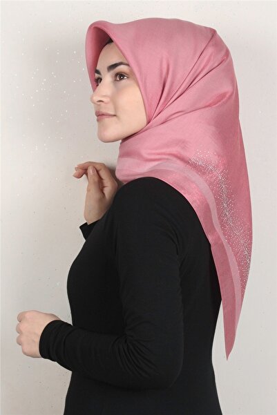 PİRAMİT Taşlı Exclusive Eşarp 6000-19 Pembe