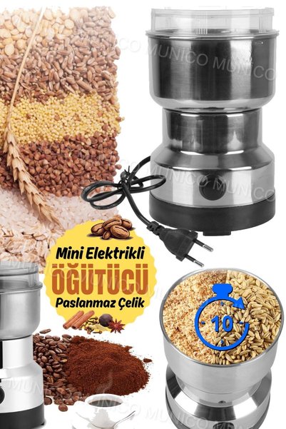 Munico Elektrikli Kahve Değirmen Fındık ve Baharatlar İçin Hızlı Öğütme Kapasite Elektrikli Tahıl Değirmen