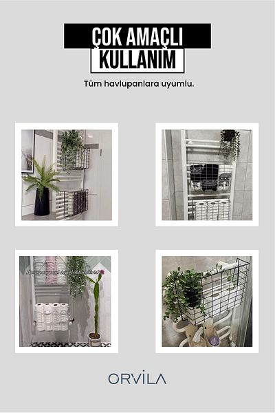 Orvila Λευκή θήκη για πετσέτες μπάνιου και χαρτί υγείας - Κρεμαστό καλάθι στεγνώματος