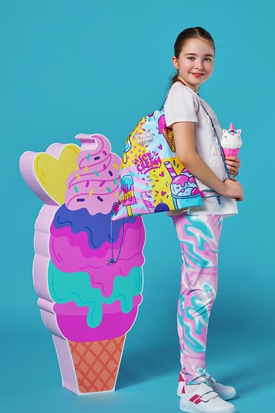 Coral High 12652 Model Mixed Kids Ice Cream Patterned Drawstring Drawstring Backpack