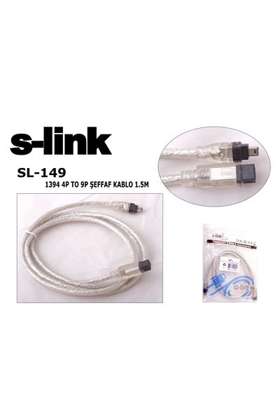 S-LINK SL-149 IEEE1394 4Pin to 9Pin 1.5m Firewire Cable