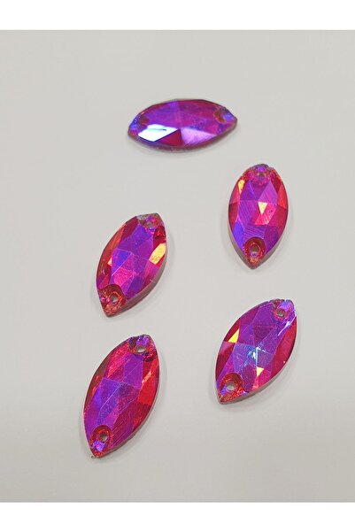 CRYSTALSHOP Кристален шивашки камък - 9*18 мм, червен, с челноков ръб (50 г. ...