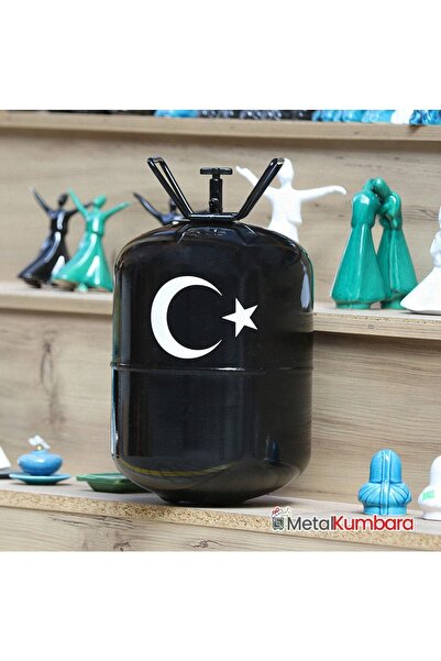 METALKUMBARA Metal Ayyıldız Açılmayan Kumbara ( Tüp Kumbara ) ( Siyah )