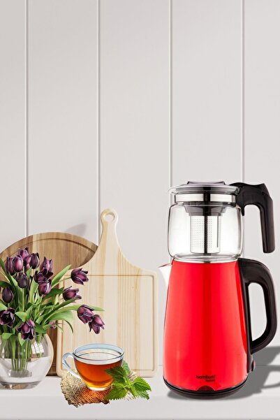 Bambum Teatech Cam Demlikli Çay Makinası Su Isıtıcı Kettle